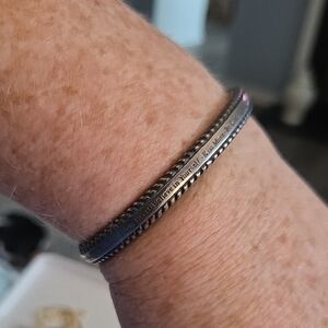Jai, Silver Inspirational Engraved Bangle Bracelet